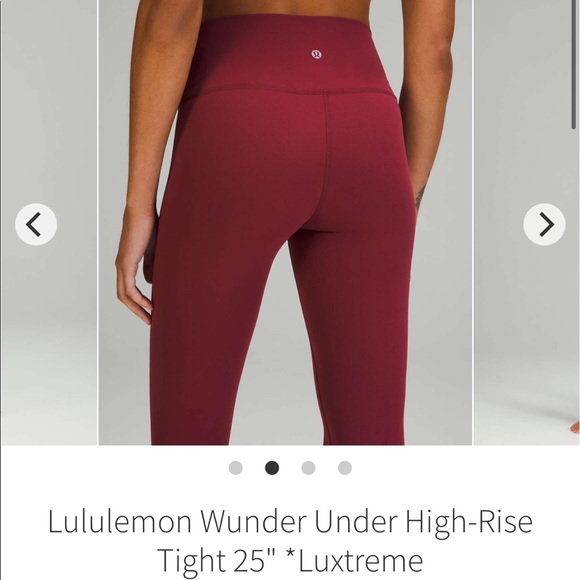 Wunder Under luxtreme 25" mulled wine size 2 lululemon nwt - Picture 9 of 12